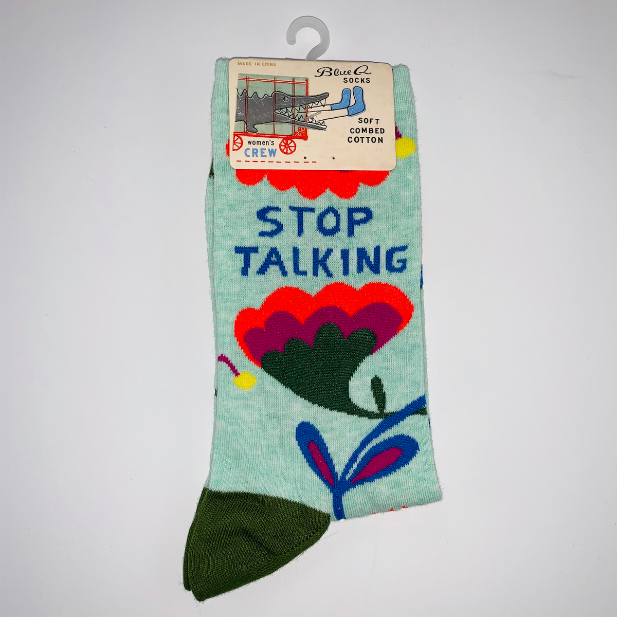 Blue Q - Stop Talking Crew Socks | Women's