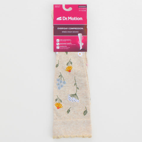 Dr. Motion Everyday Compression Socks -- Wildflower Variety