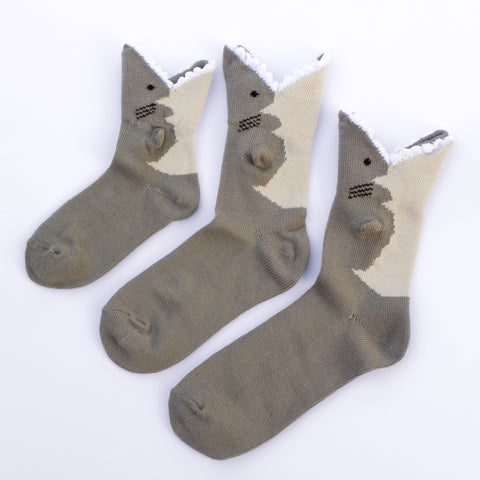 3D Great White Shark Socks